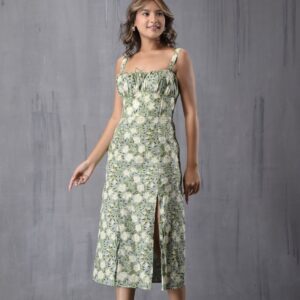 Sage Dream Slit Dress