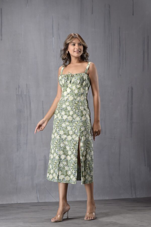 Sage Dream Slit Dress